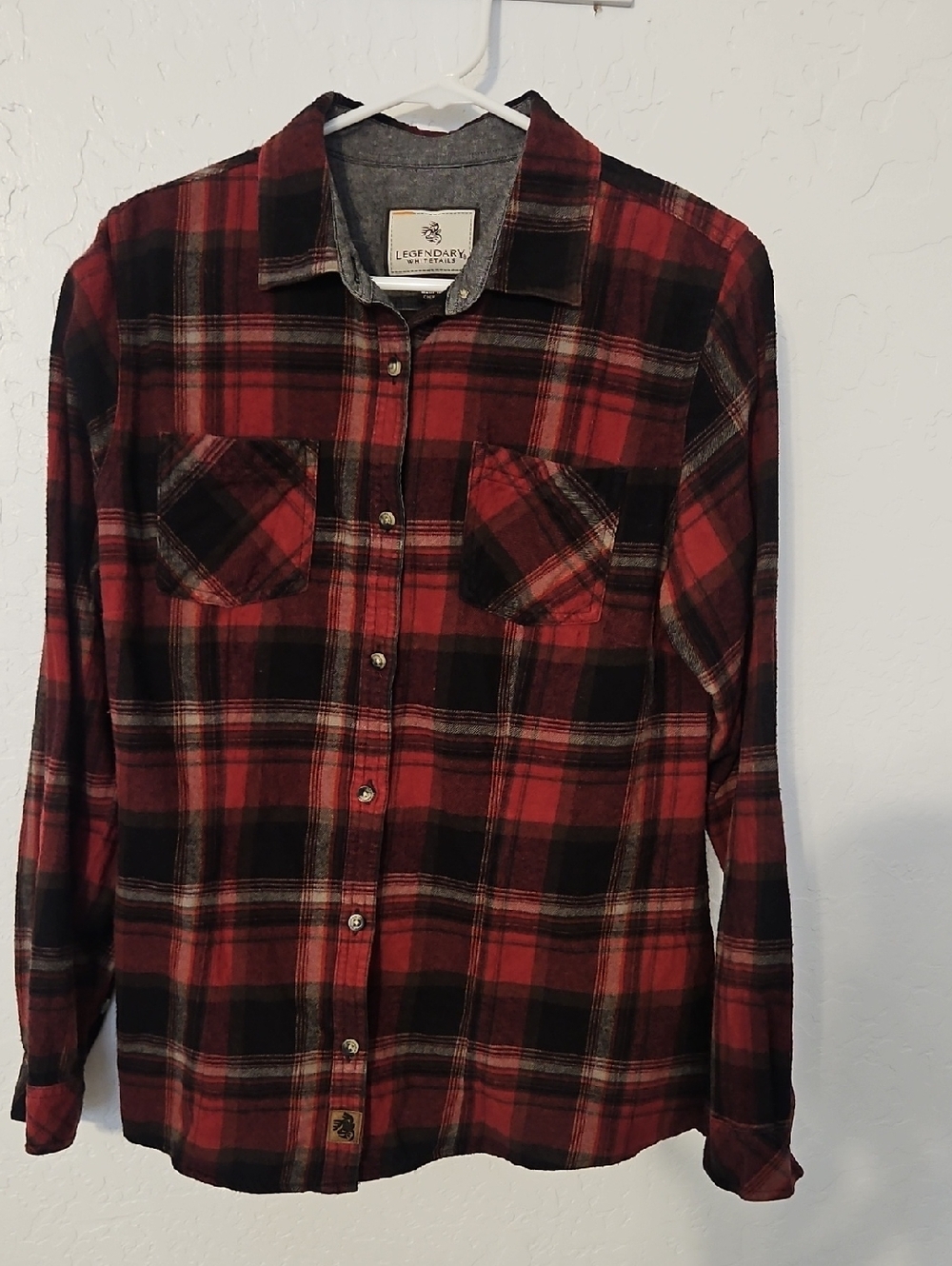 Legendary Whitetails Red and Black Plaid Button-Up Shirt